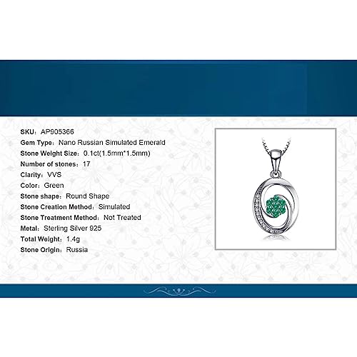 Collier Émeraude Nano en Argent 925 - Pendentif Ovale d'Exception - 2