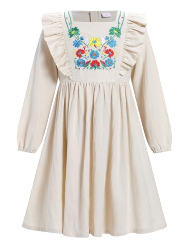 Vestido tradicional folclórico de princesa OMEWEE con bordado premium de flores