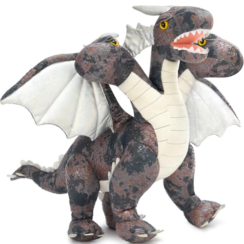 MaoGoLan 3-Headed Dragon Stuffed Animal 26 inch Giant Stuffed Dragon Plush Toy with Three Heads - Epic Cool Exotic Gifts for Kids Halloween Prank Props Party Favors Decorations