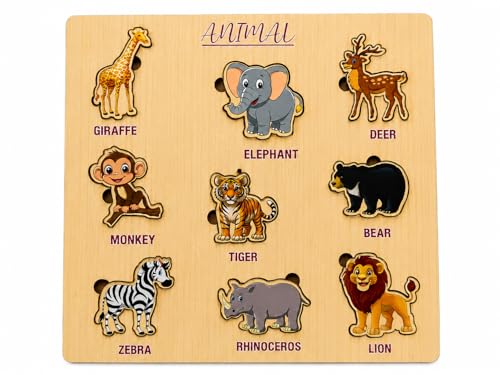 Image of Wooden Name Puzzle for Toddlers 2+ Years | Montessori Letter Matching & Name Recognition Learning Toy | Alphabet Educational Puzzle for Preschool Boys & Girls