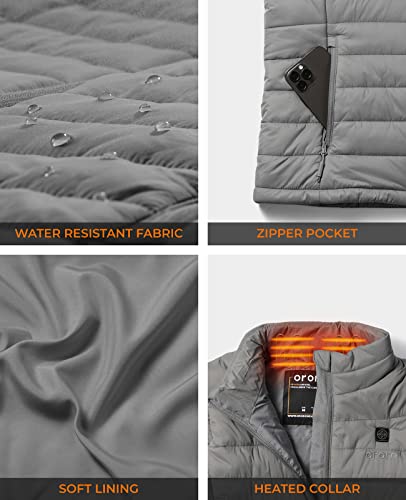 Ororo Women's Lightweight Heated Vest With Battery Pack (Silver Grey,M) #TOP3