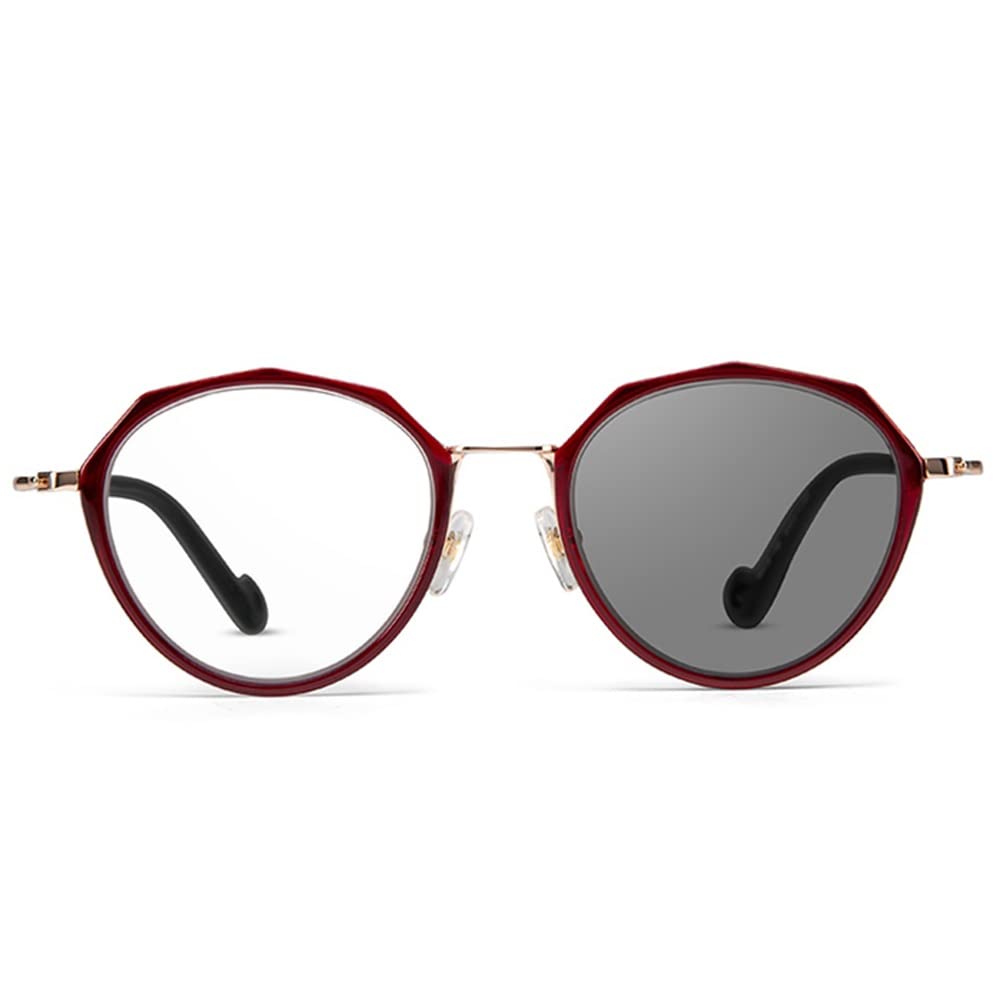 XUAN Damen Progressives Multifokal Lesebrille Selbsttönende Lesebrille 2.0 Mode Sonnenbrille Presbyopische Brille Mit Farbwechsel (Size : +2.5)