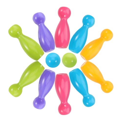 Mikikit 1 Set Bowling Set Plastic Bowling Pins and Balls Indoor and Outdoor Fun Skill Development for Family Bonding Activities