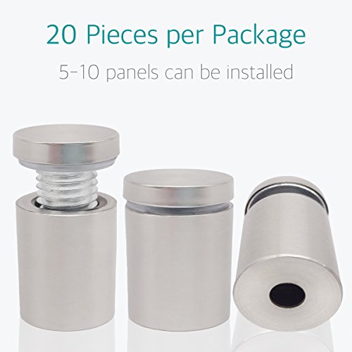 3/4" X 1" Standoff Mounts Screws - Lantee 20 Pieces 19Mm X 25Mm Stainless Steel Advertise Glass Sign Standoff Mounting Hardware Bolts #TOP1