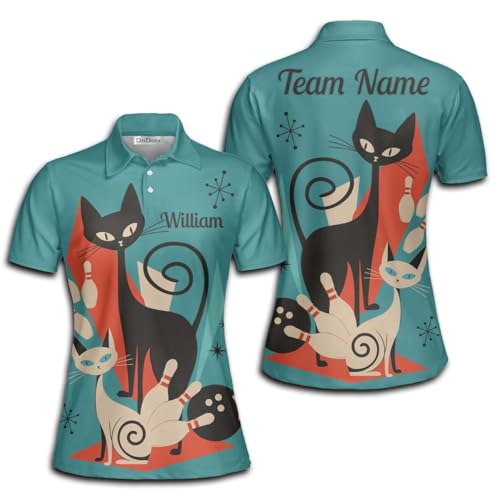 Custom Bowling Shirts, Cat Bowling Shirt Jerseys Hawaiian Retro Unisex Sizes S - 5XL2
