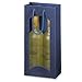 Produktbild 20 x Flaschentragetasche für 2 Flaschen Welle Blau mit Fenster 170 x 85 x 360 mm