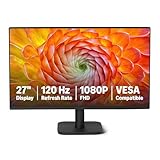 Amazon Basics 27-inch Computer Monitor 120 Hz, FHD 1080P, HDMI, DP, VGA, VESA Compatible for Office,Home, Black