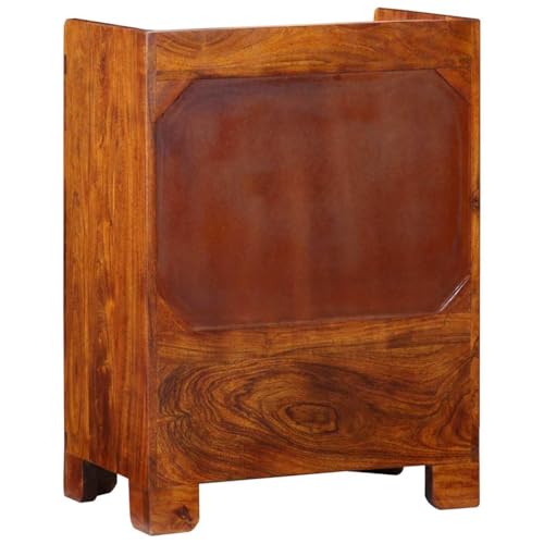Zapatero de madera maciza de acacia con puertas de diseño elegante 8