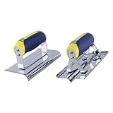 Alide 2-teiliges Betonwerkzeug-Set, Kantenschneider und Rillenfräser aus Edelstahl mit rutschfestem Griff, Mauerwerk-Zement-Finishing-Kit zum Glätten und Schneiden