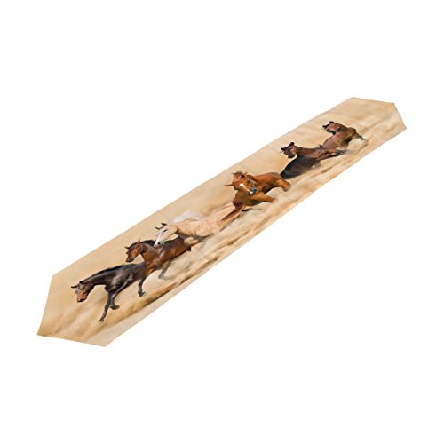 Alaza Table Runner Home Decor, Stylish Horse Herd In Desert Sand Storm Table Cloth Runner Coffee Mat For Wedding Party Banquet Decoration 13 X 70 Inches #TOP1