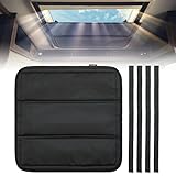 BougeRV RV Skylight Vent Cover, Magnetic Foldable Camper Window Sun Shade, Interior Privacy Curtains Fit for Bathroom and Boat Window RV Accessories and Parts 15.8'' * 15.8''