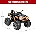 Best Choice Products 12V Kids Ride-On Electric ATV, 4-Wheeler Quad Car Toy w/Bluetooth Audio, 3.7mph Max Speed, Treaded Tires, LED Headlights, Radio - Orange