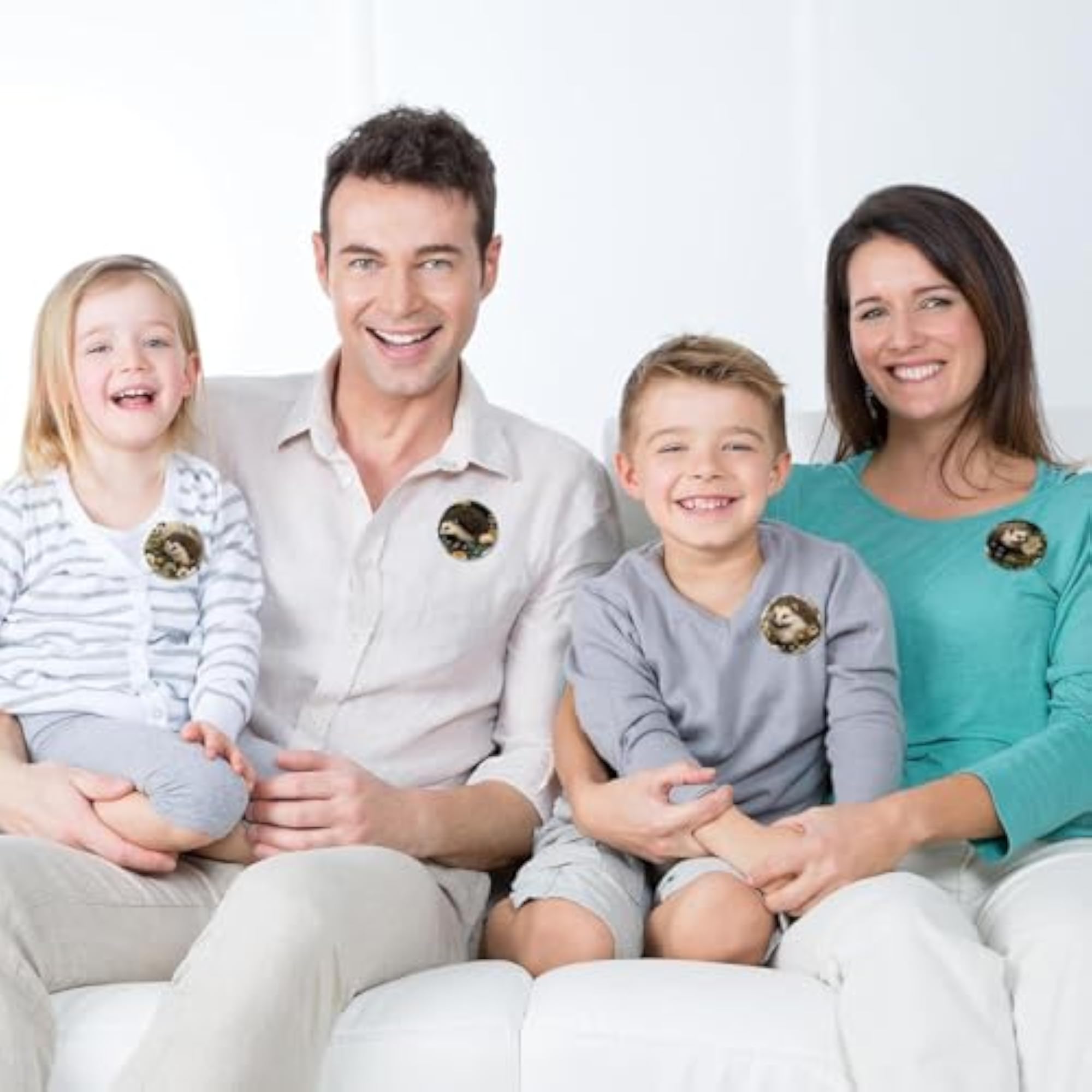 6-Pack Children's Trendy Button Pins, Adorable Brooches