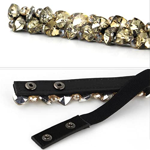 Women Bridal Skinny Rhinestone Elastic Embellished Waist Belt Crystal Girdle Elegant Wedding Dress Belt3