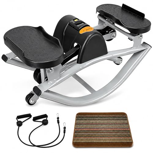 Image of Lhanel Rock Stepper for Home Workout, Low-Impact Side Stepper with Resistance Bands, Side-to-Side Mini Stepper for Cardio, Weight Loss & Full Body Exercise