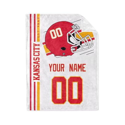 Image of Kansas Throw Blanket Custom Name and Number Personalized Gifts for Men and Women