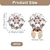 2PCS Pearl Rhinestone Cufflinks, Elegant Button Covers Clip On, Pearl Flower Button Covers for Women, Detachable Shirt Buttons Clips, Rhinestone Buttons Embellishments for Shirt Cuffs and Accessories #1