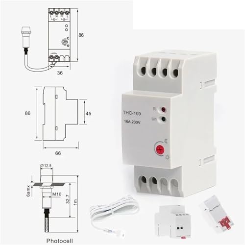 Interruptor con fotocélula THC-109B para encendido automático contra descuidos de luz 5