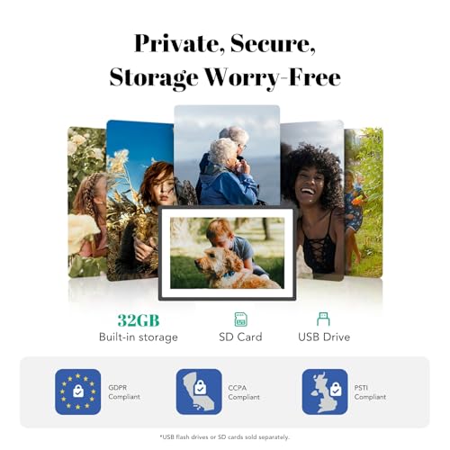 Image of Pexar by Lexar Digital Picture Frame, 10.1 inch Touch Screen Ultimate Clarity, Anti-Glare Stunning Under Lighting, WiFi Photo Frame 32GB for Home Decor, Gifting, Share Photos /Videos via APP