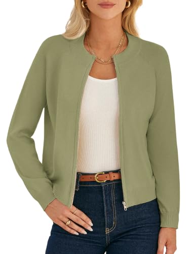 Image of GRACE KARIN Womens Long Sleeve Zip Up Cardigan Sweaters Lightweight Sweater Jacket Knitted Fashion Clothes