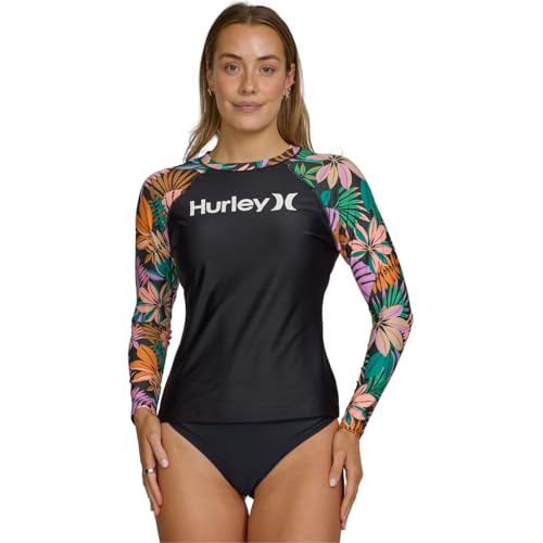 Image of Hurley Rash Guard for Women, Womens Rash Guard Long Sleeve Shirts, Rashguard Swim Shirt Women UPF 50+ SPF & UV Protection