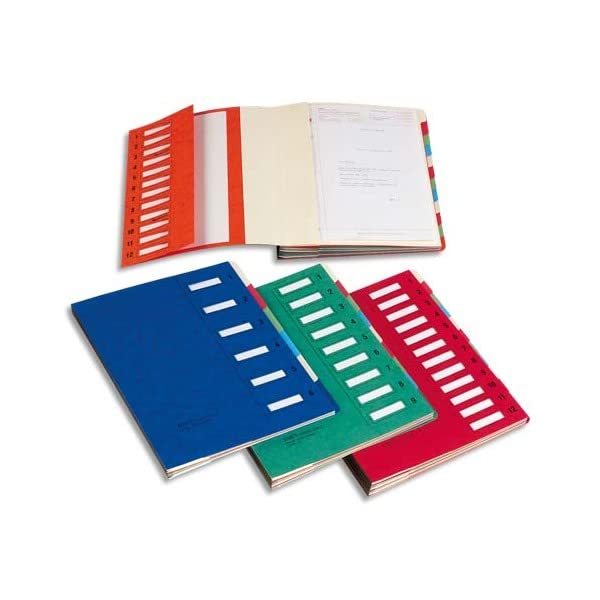 EMEY Trieur EMEY JUNIOR en carte avec système clip, 12 compartiments, coloris rouge