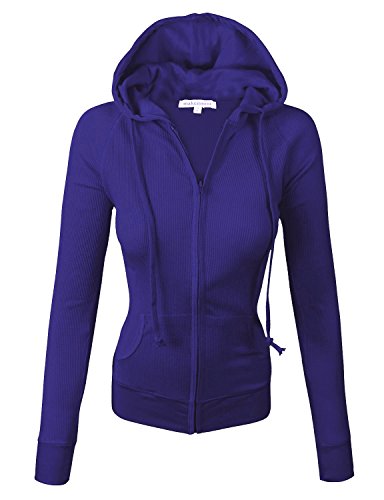 makeitmint Women's Basic Light Weight Zip Up Hoodie Jacket [S-3XL]