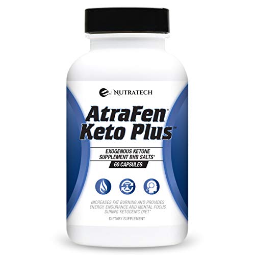 Nutratech Atrafen Keto BHB Salts Ketogenic Diet Pills. Exogenous Ketone Weight Loss Supplement Formulated for Deep Ketosis, and Additional Energy, Fat Burning, And Focus on Ketogenic Diet.