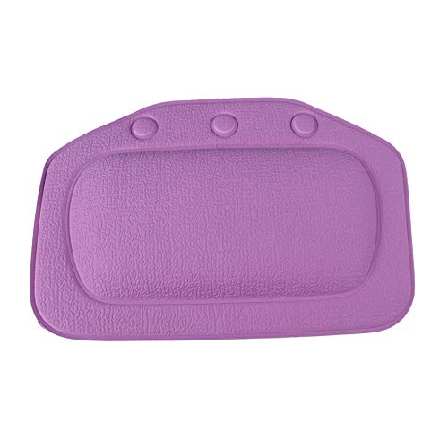 Coolper Bathroom Supplies Relaxing PVC Spa Bath Cushion Neck Back Cushion Bathtub Pillow Head Neck Rest(Purple)