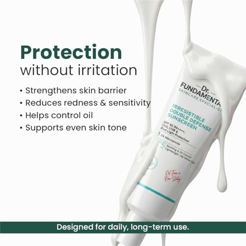 Image of Irresistible Double Defence Sunscreen | Sunscreen for Oily Skin SPF 50 PA++++ | No White Cast | Lightweight Non-Greasy Formula | Broad Spectrum & Blue Light Protection | Clinically Tested - (In-Vivo) - 50 ml