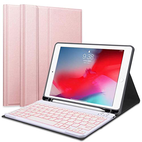 Ipad Mini 2 Case Funda con Teclado para iPad Mini 7,9”, Teclado Bluetooth inalámbrico Desmontable con retroiluminación y Funda Protectora...