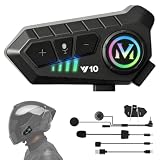 Toolivex Intercom Casco Moto Bluetooth 6.0 Kit Mano Libre Moto 40H IP65