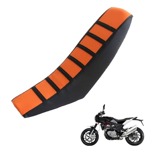 generisch Leder sitzbankbezug Motorrad kompatibel mit Husqvarna Nuda 900 2011-2015,Wasser- und staubdicht,Motorrad zubehör(Orange)