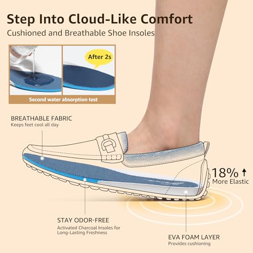 Image of Bacia Knit Womens Loafers Comfortable Flat Dress Shoes for Office Work