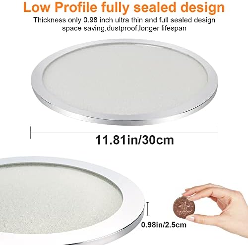 PADMA LED Ceiling Light for Bathroom 18W Flush Ceiling Light Fitting Chrome Cover Modern Ultra Slim Panel Ceiling Lights, Daylight, IP44 Waterproof for Bedroom, Hallway, Kitchen, Living Room