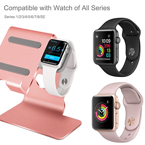 Tranesca 2-In-1 Charging Stand Compatible For Apple Watch Series 8/7/6/5/4/3/2/1/Se (38Mm/40Mm/41Mm/42Mm/44Mm/45Mm) And Cell Phone/Tablet (Rose Gold) #TOP5