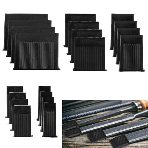 20pcs Chisel Edge Guards, 5 Specification Chisel Tip Protectors for Wood Chisels Safety End Protective Caps Plastic Blade Covers for Tool Storage & Edge Protection