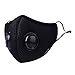 Produktbild Riou Unsex PM2.5 Atemschutzmasken mit Ventil Filter Staubmaske Wiederverwendbar Gasmasken Mundschutzmaske für den Außenausflug (Schwarz)