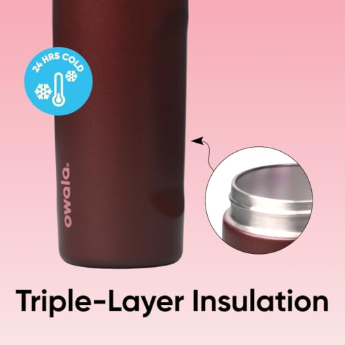 Owala Kids FreeSip Insulated Stainless Steel Water Bottle with Straw for Sports, Travel, and School BPA-Free Sports Water Bottle, 16 oz, Black Cherry by Owala - Used condition - Image 4