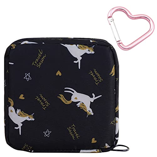 Image of Adorable Pink Peri - Reusable Sanitary Napkin Pads Storage Bag Portable for Women Girls | Made of Nylon Water Resistance | Reusable | Zero Waste Period (Unicorn)