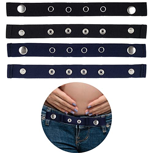 Bequeme Hosenverlängerung 4 Stück für Schwangere Lieblingshosen bis zur 24. Woche nutzen Hosenerweiterung 3 x Längen-verstellbar bis 24 cm Bundverlängerung starke Druckknöpfe für Gürtellaschen