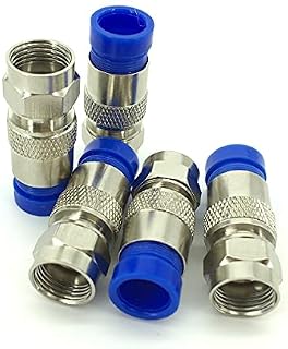 Twshiny Compression RG6 Connector coax Coaxial Adapter Plug for Satellite & Cable TV 20pcs (Blue)