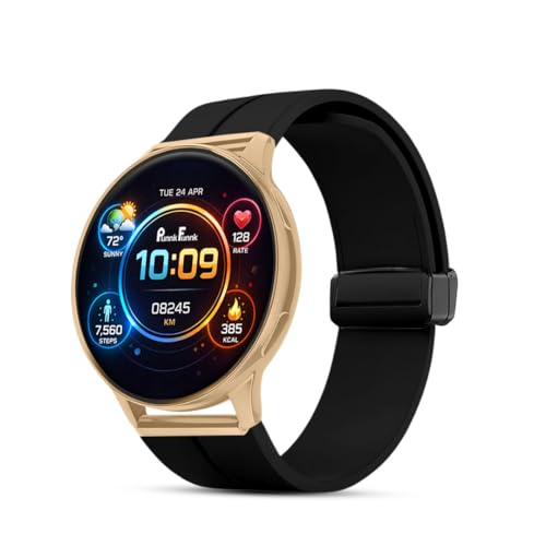 Image of PunnkFunnk Active 5 Smart Watch with 1.3 inch AMOLED HD Display | Bluetooth Calling, AI Voice Assistant, 100+ Sports Modes, Heart Rate & SPO₂ Tracking, IP68 Waterproof for Men & Women- (Black GoldDial)