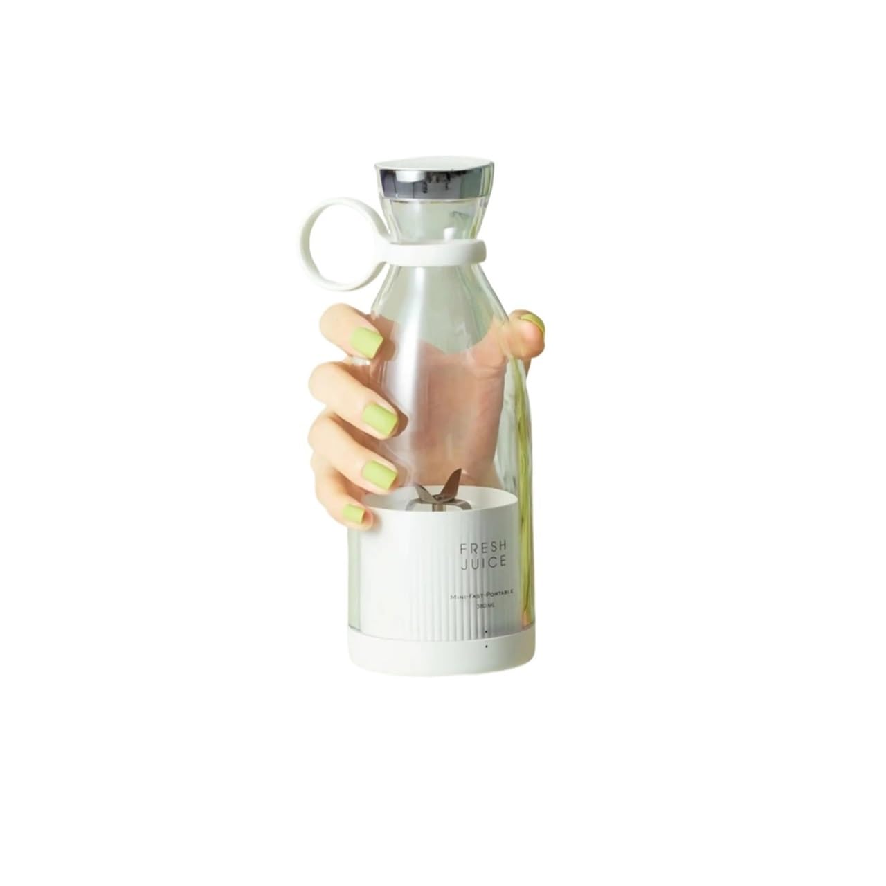 Frullatore portatile ricaricabile senza fili per succo fresco 350 ml Usb mini estrattore di frutta per alimenti frappè succhi (bianco)