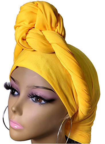 Stretch Turban Head Wrap Scarf for Women - Long Jersey Turban Wrap Tie 1 or 23