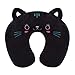 FOUTP Coussin Voyage Enfant Oreiller de Cou Cadeau Ultra Doux Oreiller Cervical Animaux pour Douleurs au Cou de Sommeil pour Siège Voiture TGV Avion (Chat Noir)
