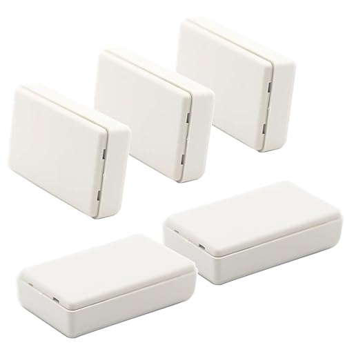 Miniatura 7 de Zulkit 5 cajas de proyecto de plástico ABS para proyectos eléctricos, caja de conexiones pequeña, color blanco, 2.4 x 1.42 x 0.98 pulgadas (2.402 x