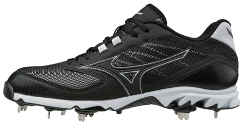 Mizuno 9-Spike Dominant 2 Low Mens Metal Baseball Cleat Baseballschuh, schwarz/weiß, 15 EU