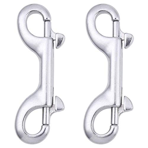 AOWISH 2-Pack 316 Stainless Steel Double Ended Bolt Snap Hook 3-1/2 Inch Double End Snap Trigger Chain Diving Clips for Water Bucket/Dog Leash/Pet Feed Bucket/Pet Hammock/Horse Tack and More (Silver) - Thumbnail 5