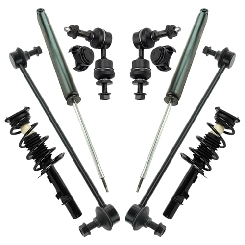 Image of TRQ Front and Rear Suspension Kit Complete Strut & Coil Spring Assembly Shock Absorber Sway Bar Stabilizer Link Compatible with 2013-2018 Ford Focus